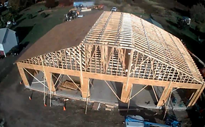 Fire Station - trusses up