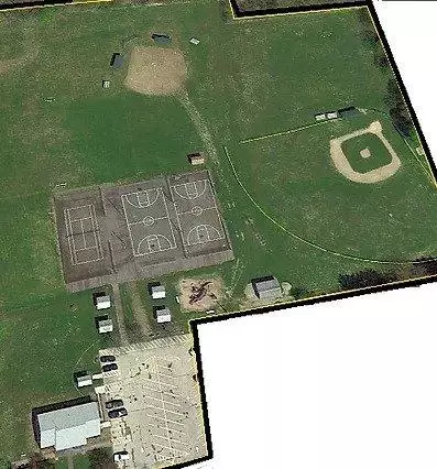 Aerial View of Town Office and Recreation Areas