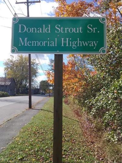 Donald Strout Sr. Memorial Sign